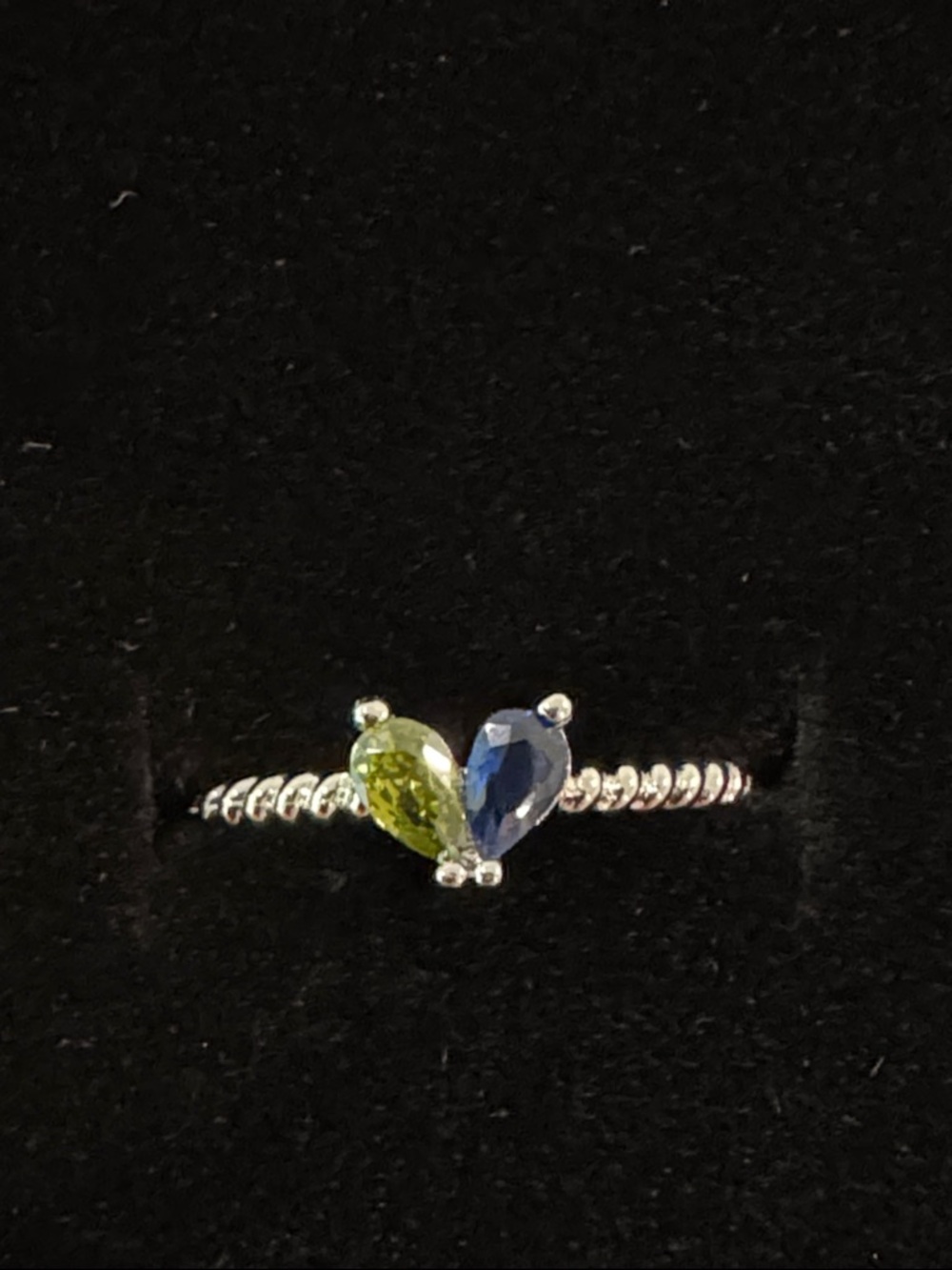 Coco Jewelry Sterling Silver Birthstone Ring August/September Adjustable